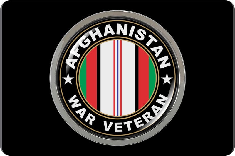 Afghanistan War Veteran - Tow Hitch Cover with Chrome Emblem